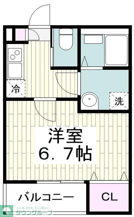 HARU(1K/3階)の間取り写真