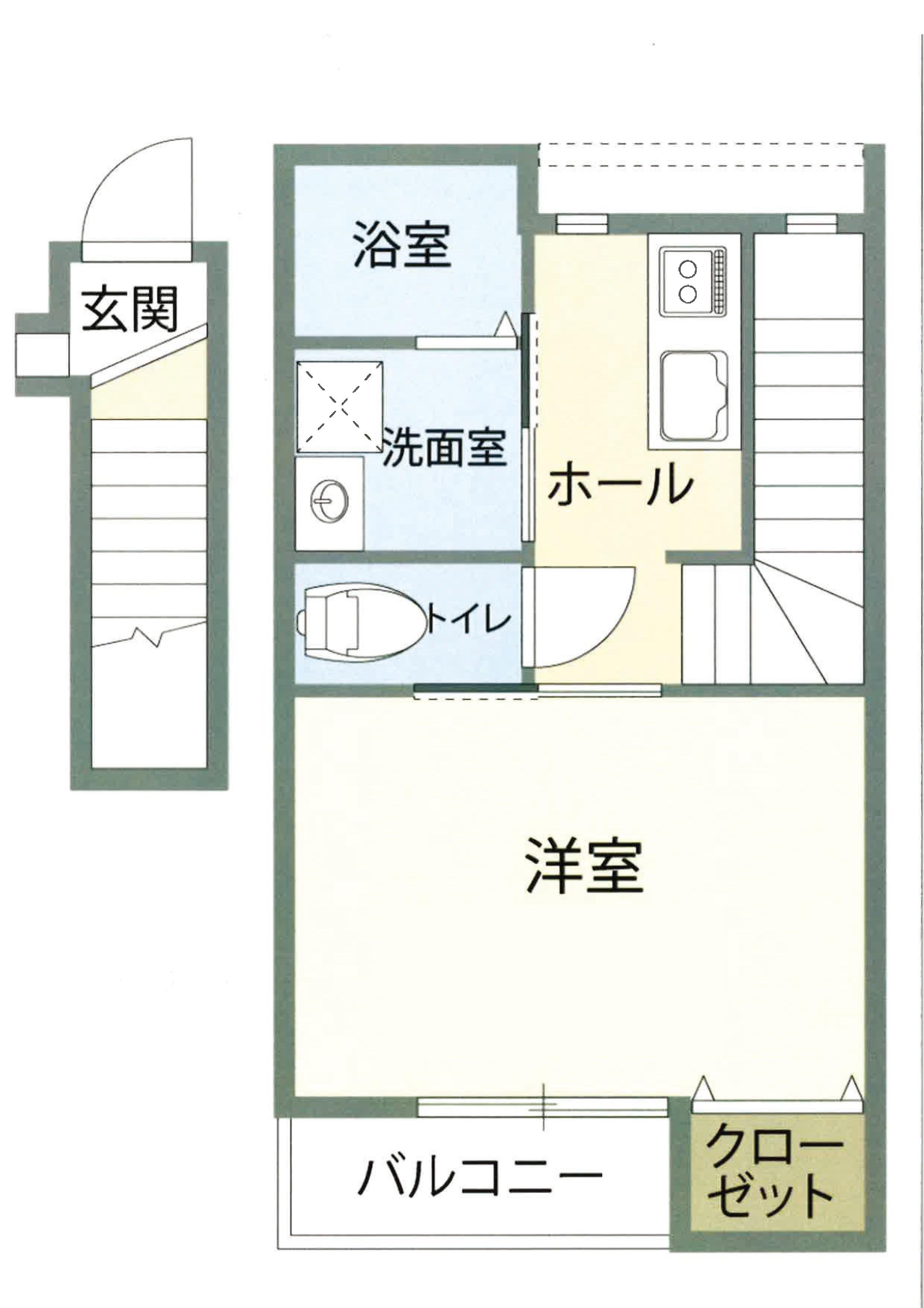 BASE大手町(1K/2階)の間取り写真