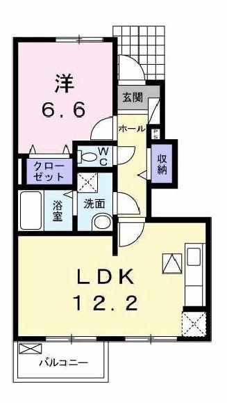 アンソレイユ(1LDK/1階)の間取り写真