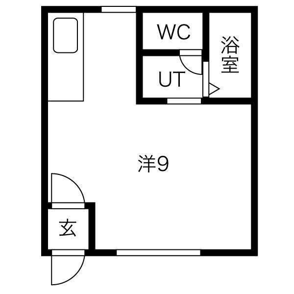 ヴィラモデルナ(ワンルーム/1階)の間取り写真