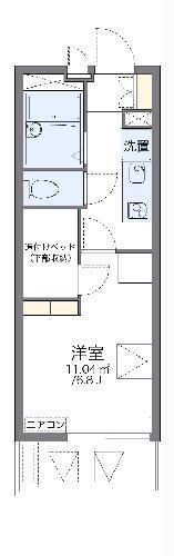 レオパレス神無月(1K/3階)の間取り写真