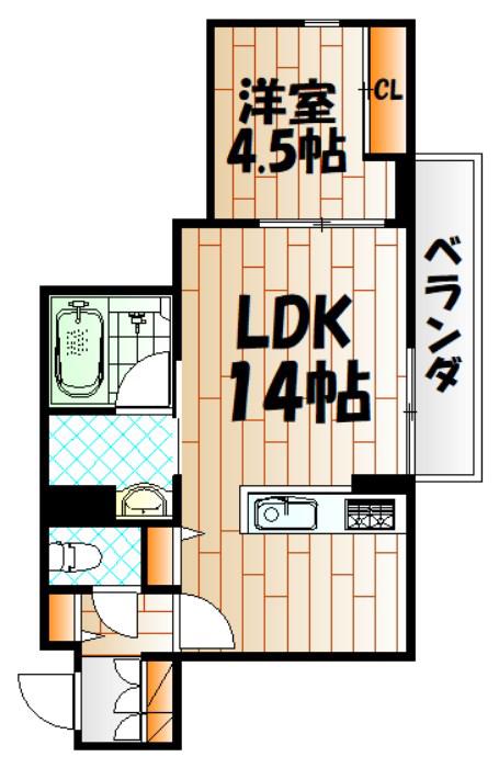 シャーメゾン日明(1LDK/1階)の間取り写真