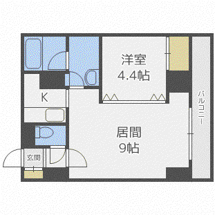 CORB(1LDK/6階)の間取り写真