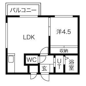 ΑNEXT平和通(1LDK/1階)の間取り写真