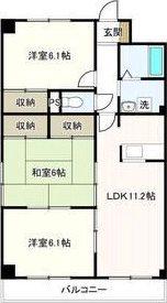 シャトル可美(3LDK/1階)の間取り写真
