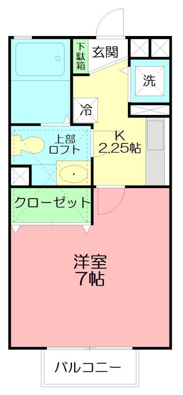 パークヒルズ(1K/1階)の間取り写真