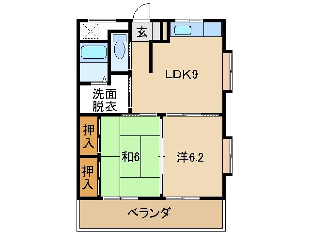 木もれ日館(2LDK/2階)の間取り写真