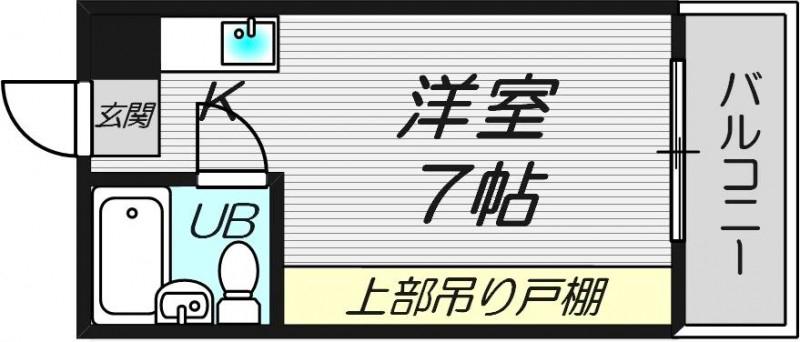 コーポウエスト守口(ワンルーム/3階)の間取り写真