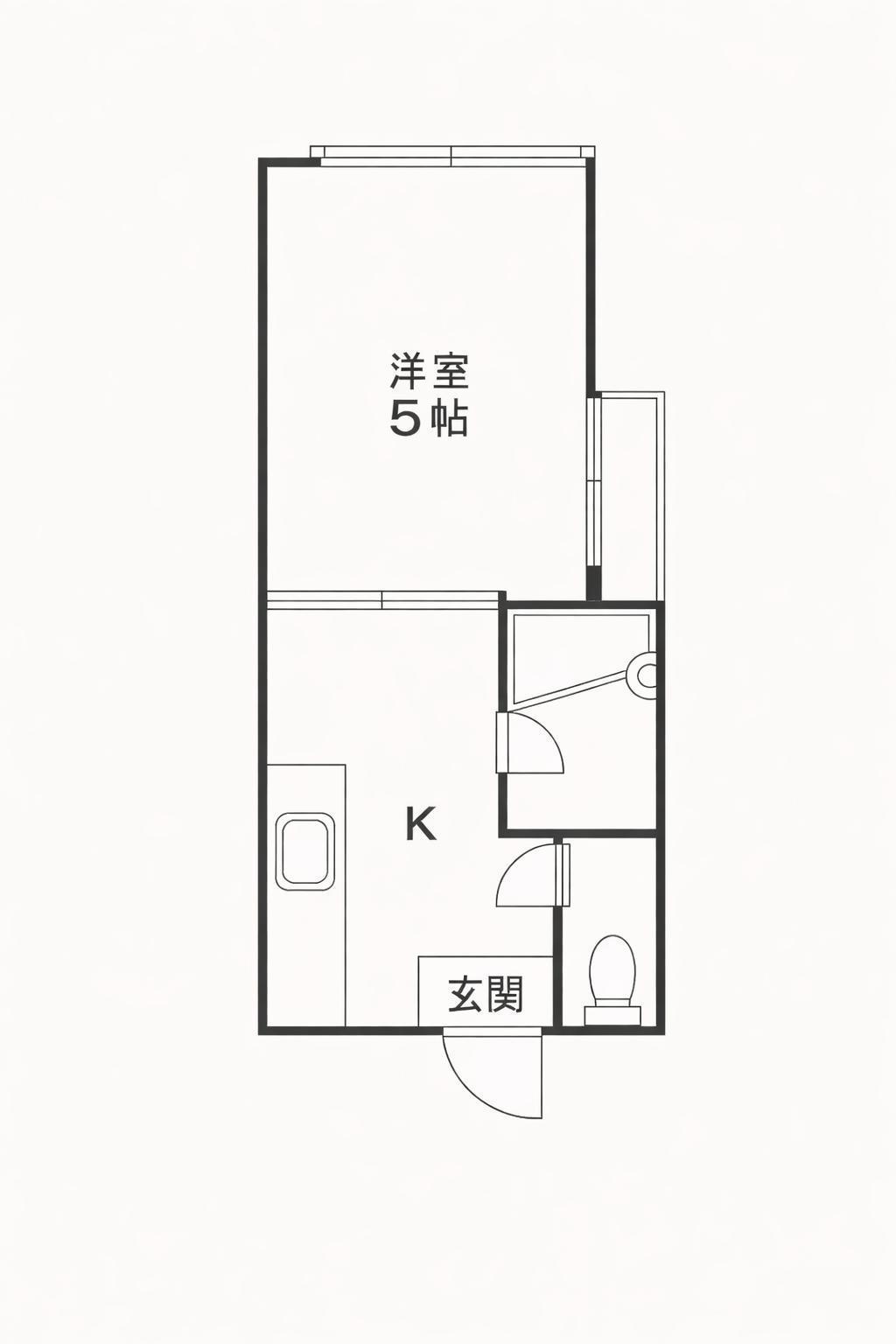 高平ハイツ(1K/1階)の間取り写真