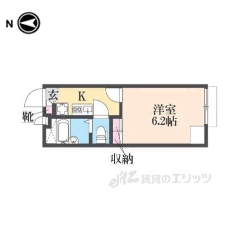 レオパレス久々知Ⅱ(1K/2階)の間取り写真