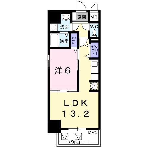 スアヴィス千葉(1LDK/4階)の間取り写真