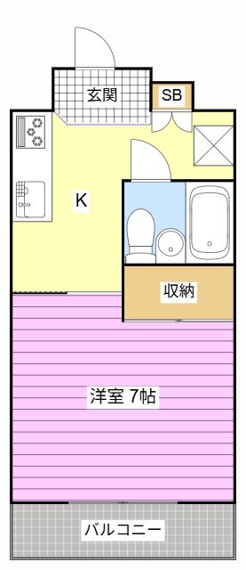 TJハイツ住吉(1K/4階)の間取り写真