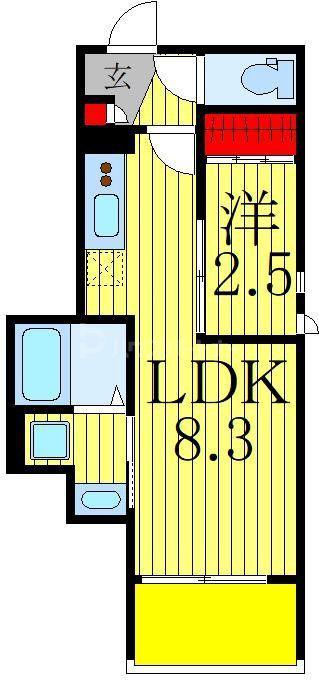 R-SMART 運河(1LDK/2階)の間取り写真