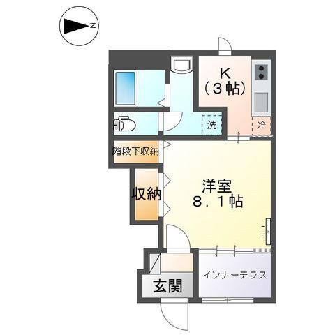 リヴィエール林(1K/1階)の間取り写真