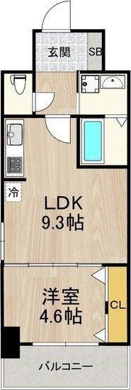 セノアタワー新大阪(1LDK/3階)の間取り写真