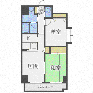 ドミ曙第一(2LDK/13階)の間取り写真