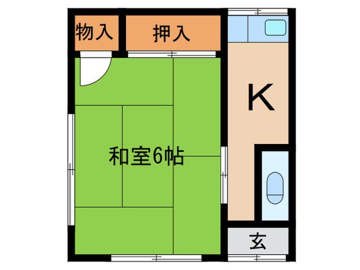 かづみ荘(1K/2階)の間取り写真