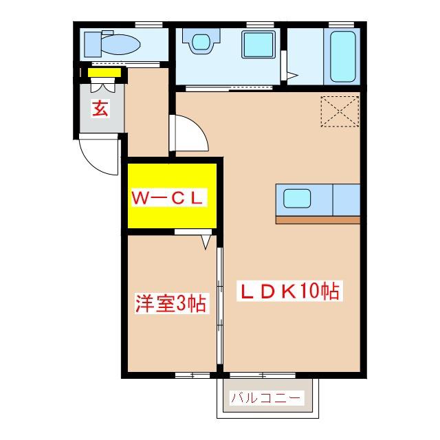 M・STELLA A棟(1LDK/1階)の間取り写真
