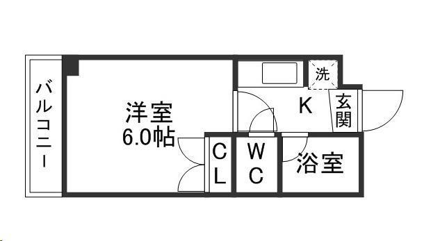 カンダミニアム仙台(1K/3階)の間取り写真