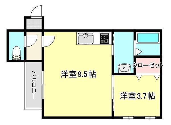 CHERIM花畑Ⅰ(1LDK/1階)の間取り写真