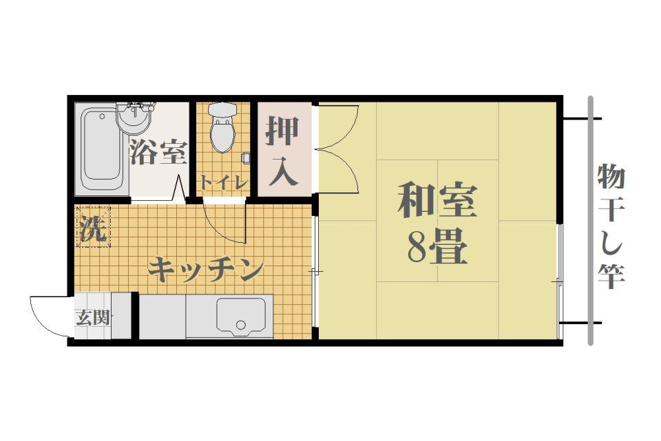 ヒルトップハイツ(1K/2階)の間取り写真