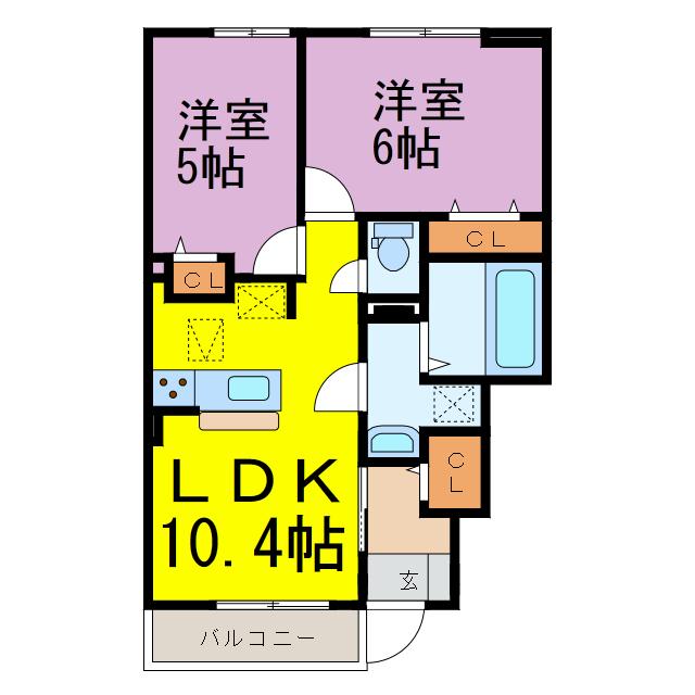 リッツ・ハウス・ラデュレ(2LDK/1階)の間取り写真