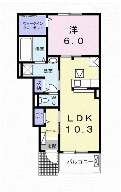 アルドール(1LDK/1階)の間取り写真