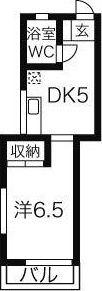 オークハイツ西巣鴨(1DK/2階)の間取り写真