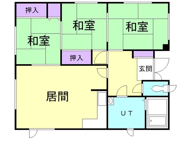 川浪荘(3LDK/1階)の間取り写真