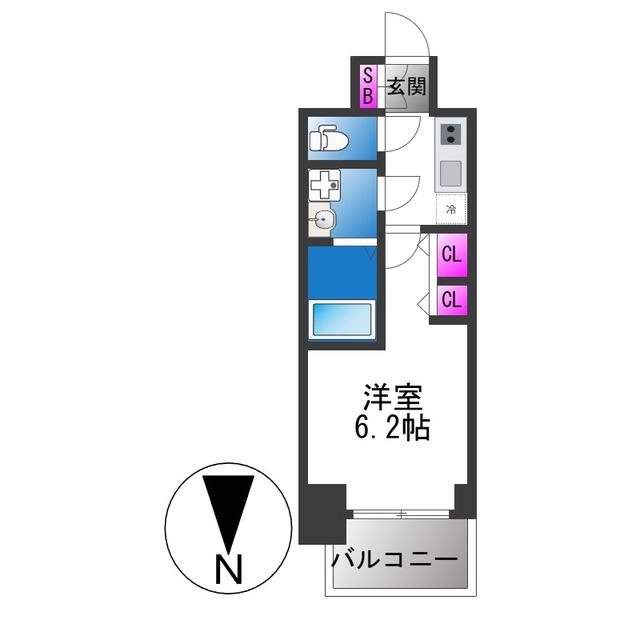 ARCOBALENO OSAKA FUSE(1K/8階)の間取り写真