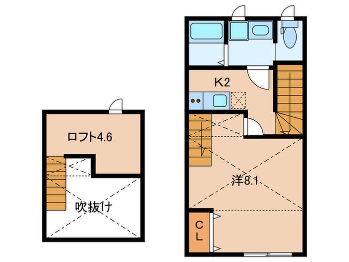 MAISON SA XX(1K/2階)の間取り写真