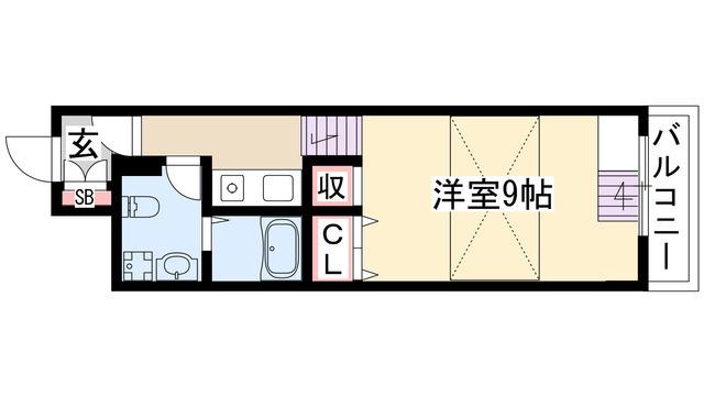 ユメックスー10(1K/2階)の間取り写真