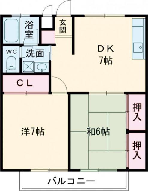 エクセレント コンフォート(2DK/1階)の間取り写真