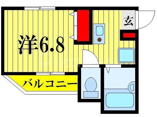 レスペデザ高砂(ワンルーム/1階)の間取り写真