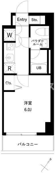 アーバンパーク行徳ステーションフロント(1K/2階)の間取り写真