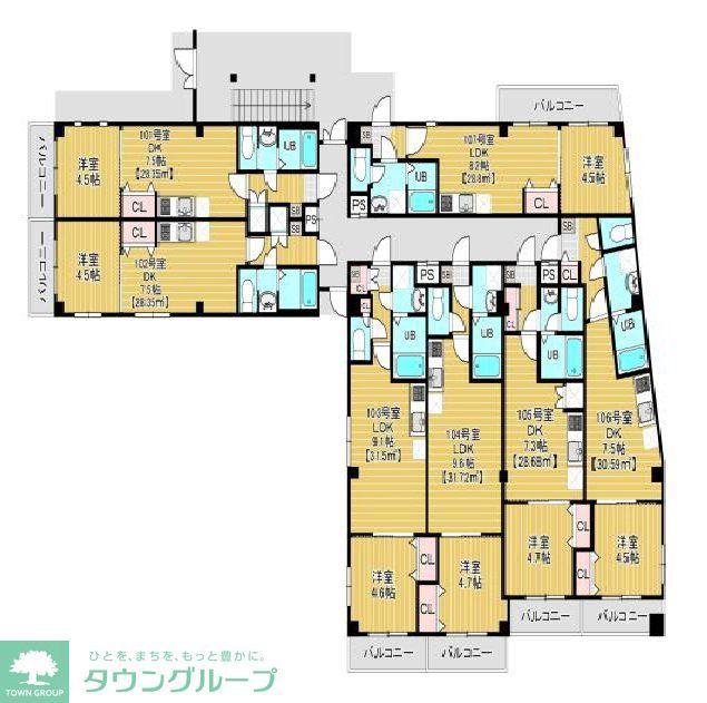 CHARMANT MAISON(1LDK/1階)の間取り写真