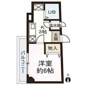 ドエル植田南(1K/3階)の間取り写真