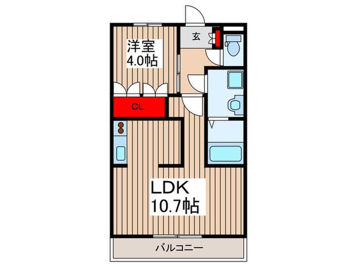 SPRING・HILL(1LDK/1階)の間取り写真