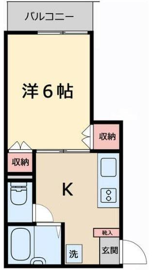 エスペラント(1K/1階)の間取り写真