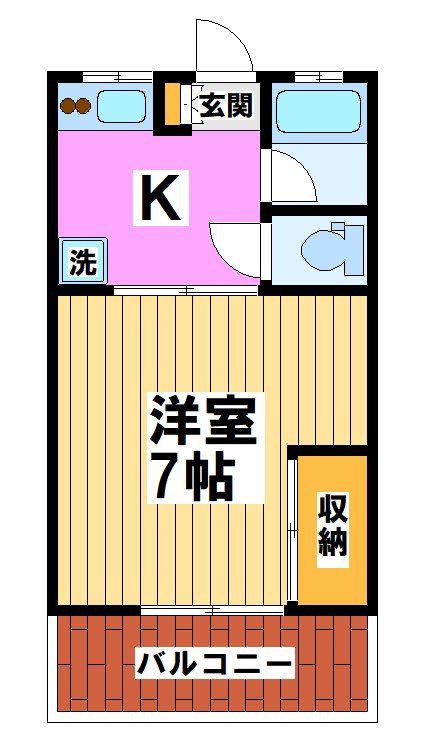 KEYAKI(1K/1階)の間取り写真