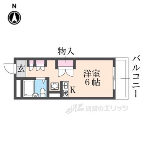 プロミネンス檜(ワンルーム/1階)の間取り写真