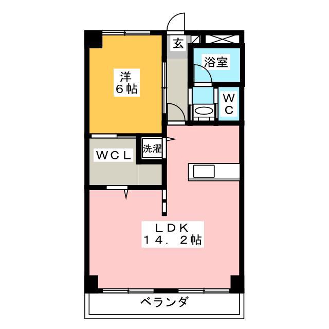センターヴィレッジ(1LDK/3階)の間取り写真