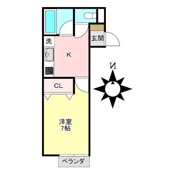 アーバン美浜町(1K/2階)の間取り写真