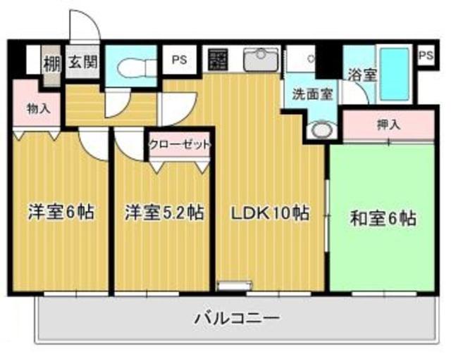 パストラルハイム(3LDK/4階)の間取り写真