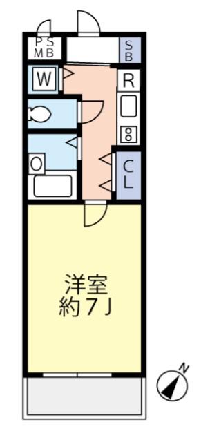 グランヴァン新宿柏木(1K/4階)の間取り写真
