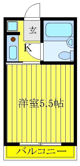 シルバーハイツ宮本(ワンルーム/2階)の間取り写真