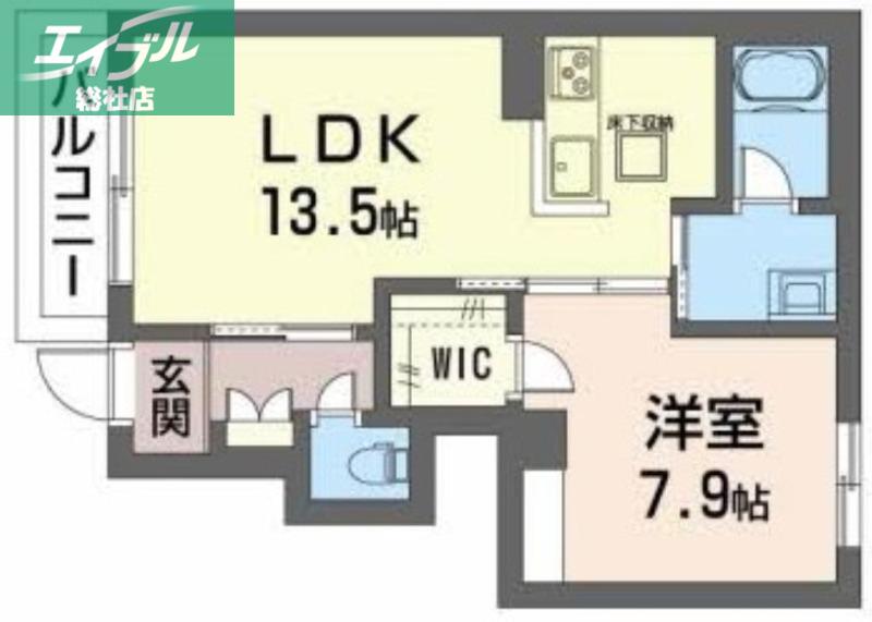 水島臨海鉄道 西富井駅 徒歩8分 2階建 築3年(1LDK/1階)の間取り写真