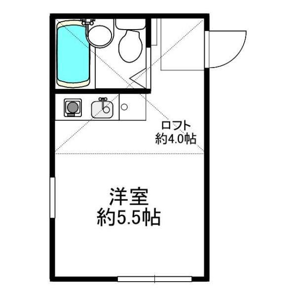 ユナイト黄金町ウォルトンの杜(ワンルーム/1階)の間取り写真