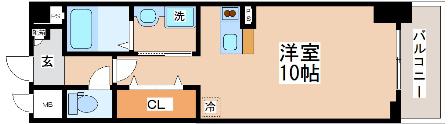 プラチナコート(ワンルーム/8階)の間取り写真