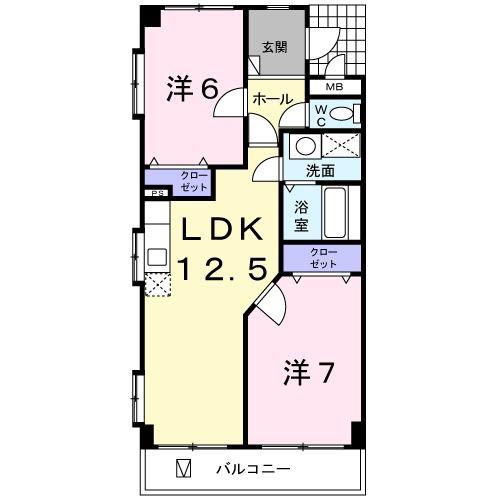 CASAFIONE(2LDK/4階)の間取り写真